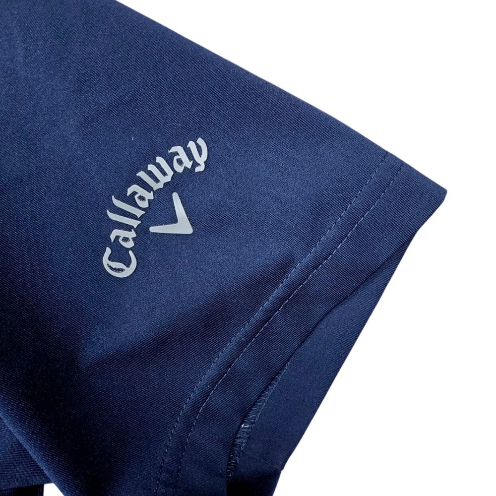 Callaway Mens Opti-Dri Golf Polo Shirt Navy Blue Striped Short Sleeve Size M - Picture 3 of 11